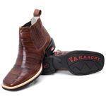 Bota Masculina Cano Curto Bico Quadrado - Tatu - Fossil Tabaco/Fossil Tabaco