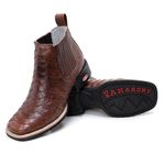 Bota Masculina Cano Curto Bico Quadrado - Escamado - Fossil Tabaco/Fossil Tabaco