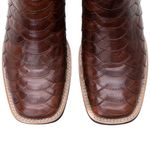 Bota Masculina Cano Curto Bico Quadrado - Escamado - Fossil Tabaco/Fossil Tabaco