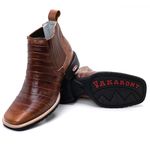 Bota Masculina Cano Curto Bico Quadrado - Tatu - Fossil Mostarda/Fossil Mostarda