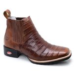 Bota Masculina Cano Curto Bico Quadrado - Tatu - Fossil Mostarda/Fossil Mostarda