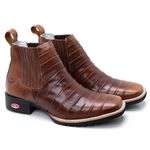 Bota Masculina Cano Curto Bico Quadrado - Tatu - Fossil Mostarda/Fossil Mostarda