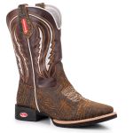 Bota Texana Masculina Bico Quadrado - Dallas Mostarda/Fossil Marrom