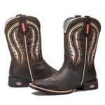 Bota Texana Masculina Bico Quadrado - Crazy Horse Café/Dallas Mostarda