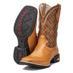 Bota Texana Masculina Bico Quadrado - Latego Banana/Malboro Tabaco