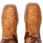 Bota Texana Masculina Bico Quadrado - Réplica de Avestruz Whisk/Fossil Sella