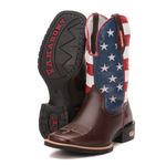 Bota Texana Masculina Bico Quadrado - Fóssil Marrom/américa