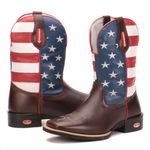 Bota Texana Masculina Bico Quadrado - Fóssil Marrom/américa