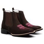 Bota Texana Cano Curto Fóssil Marrom