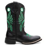 Bota Texana Masculina Cocar Preto e Verde