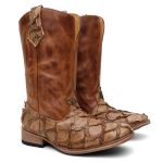 Bota Texana Masculina Pirarucu CAMEL
