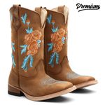 Bota Texana Feminina Rosas