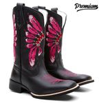 Bota Texana Feminina Cocar Rosa