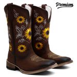 Bota Texana Feminina Girassois