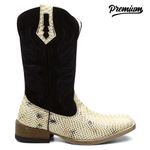 Bota Texana Masculina Anaconda Areia Raio Preto