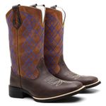 Bota Texana Masculina Xadrex Azul 