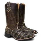 Bota Texana Masculina Pirarucu Antic Rustic