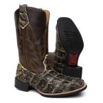 Bota Texana Masculina Pirarucu Antic Rustic