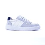 Tênis Casual Masculino Vancouver em Couro Branco Camurça Cinza 