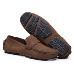 Mocassim Drive Gravata Vancouver Em Couro Nobuck Castor 046