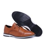 Sapato Social Derby Masculino Vancouver Em Couro Castor 8005
