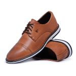 Sapato Social Derby Masculino Vancouver Em Couro Castor 8005
