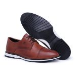 Sapato Social Derby Masculino Vancouver Em Couro Havana 8005