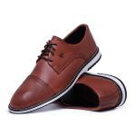 Sapato Social Derby Masculino Vancouver Em Couro Havana 8005