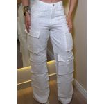 Calça cargo jeans com brilho