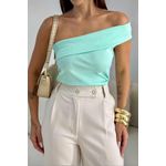 Blusa assimétrica Aline - verde água 