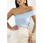 Blusa assimétrica Aline - Azul Bebê 