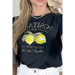 T-shirt preta limão siciliano