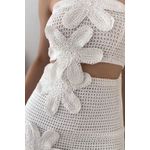 Conjunto de saia e Cropeed de crochê - Branco 