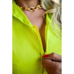 Camisa Cropped Com Ziper Verde Limao