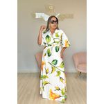 Vestido Poliamida branco floral