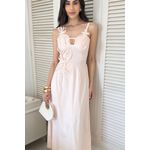 Vestido detalhe de flor 3D - Salmão 