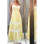 Vestido Roma longo - Amarelo manteiga 