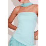 Vestido tomara que caia estilo corselet - Azul serenity 