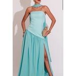 Vestido tomara que caia estilo corselet - Azul serenity 