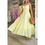  Vestido Europeu Mídi - Amarelo Manteiga 