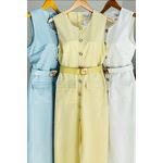 Vestido social amarelo manteiga