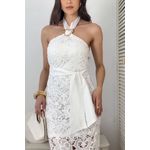Vestido frente única de renda - Branco 