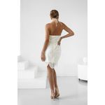 Vestido curto com pérolas - Branco