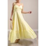  Vestido Europeu Mídi - Amarelo Manteiga 