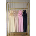 Vestido Mônica de cetim rosa 