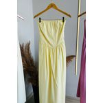 Vestido tomara que caia - amarelo manteiga 