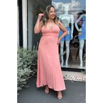 Vestido longo plissado
