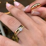 Combo De Alianças Aparecida de Goiânia Abaulada 2,5mm + Anel Solitário Em Ouro