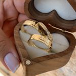 Conjunto De Alianças Campinas Goiânia 4,5mm Quadrada + Anel Solitário Em Ouro 