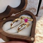 Trio de Alianças Goiânia 3mm + Anel Solitário Coração em ouro 18k/750